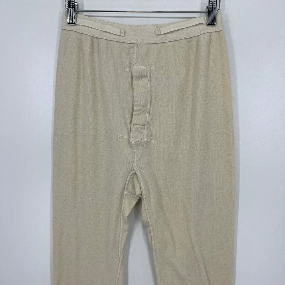 Lally Mfg Corp Vintage US Military Cold Weather Drawers Wool Cotton Cream M Vtg